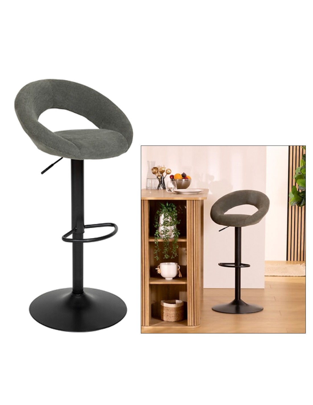SGABELLO BAR 207338B SASHA VERDE H96CM PU/METALLO