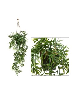 PIANTE E FIORI CON VASO: vendita online Bambù pensile, pianta artificiale verde, Liora, H. 67 cm, 10 x 10 x 75 cm in offerta