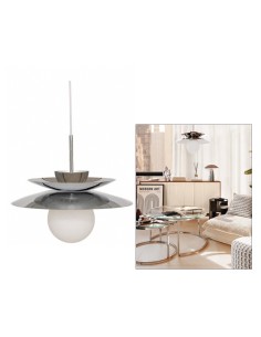 ILLUMINAZIONE: vendita online Sospensione Omia, metallo argentato, diametro 38 cm, altezza 125 cm, collezione Sky Lounge in o...