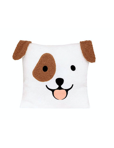 CUSCINI D'ARREDO: vendita online Cuscino bouclé Scott, motivo cane, bianco, 40 x 40 cm, poliestere, collezione Les petits pot...