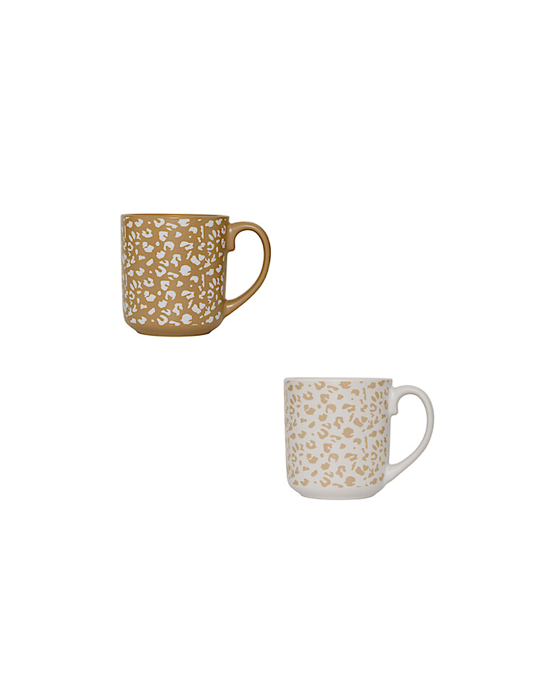 TAZZE CAFFE' E LATTE: vendita online Tazza Leopardi 35 cl, faience assortita, 12 x 8,5 x 9 cm, bianco moka in offerta