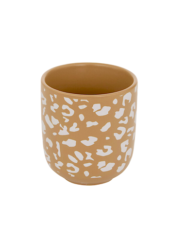 TAZZE CAFFE' E LATTE: vendita online Set 4 tazze espresso Leopardi, diametro 6 cm, altezza 6,5 cm, faience, bianco e moka in ...