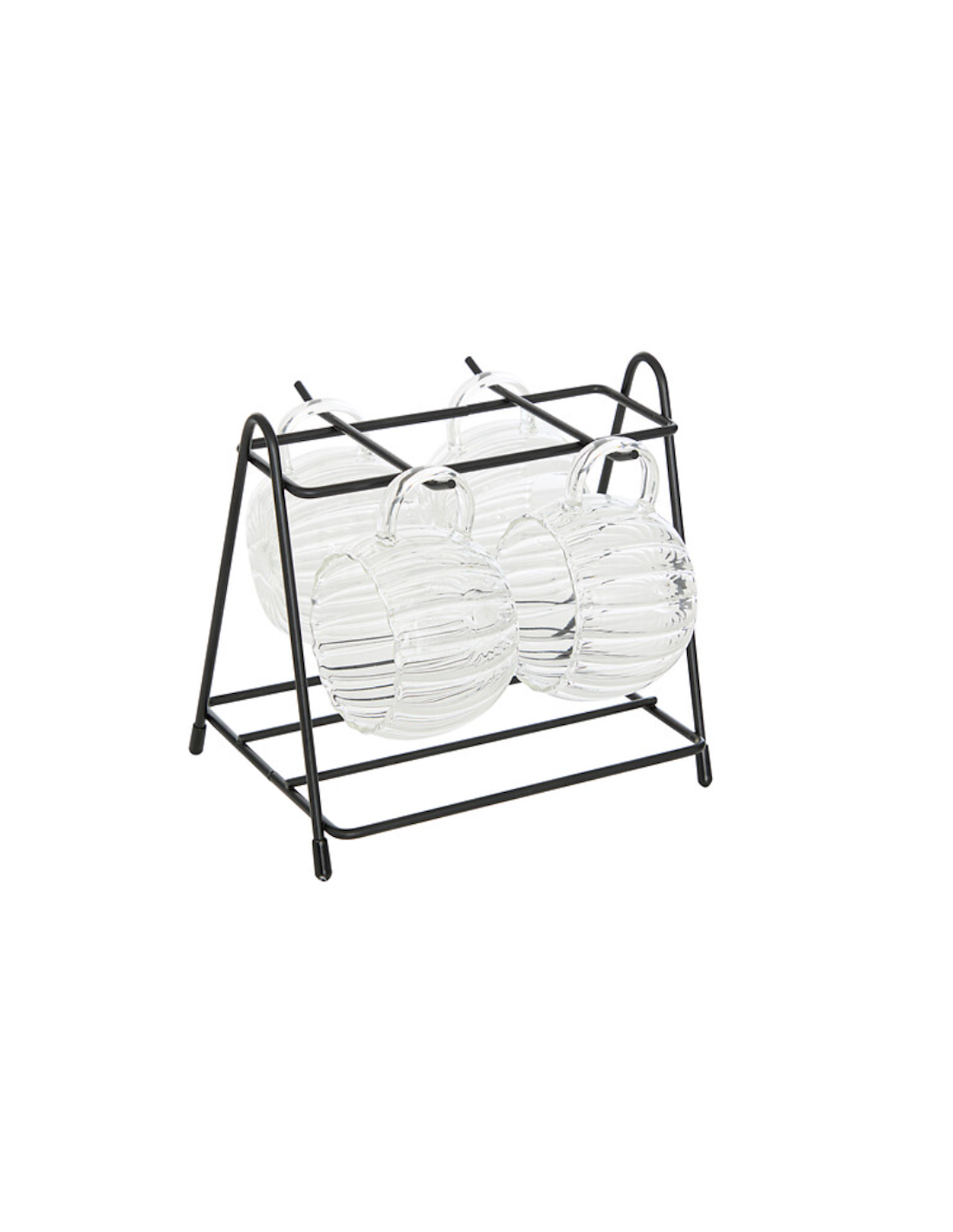 TAZZE CAFFE' E LATTE: vendita online Porta 4 tazze, Pumpkin, 18 cl, trasparente, borosilicato, metallo, 17 x 15 x 15,8 cm in ...