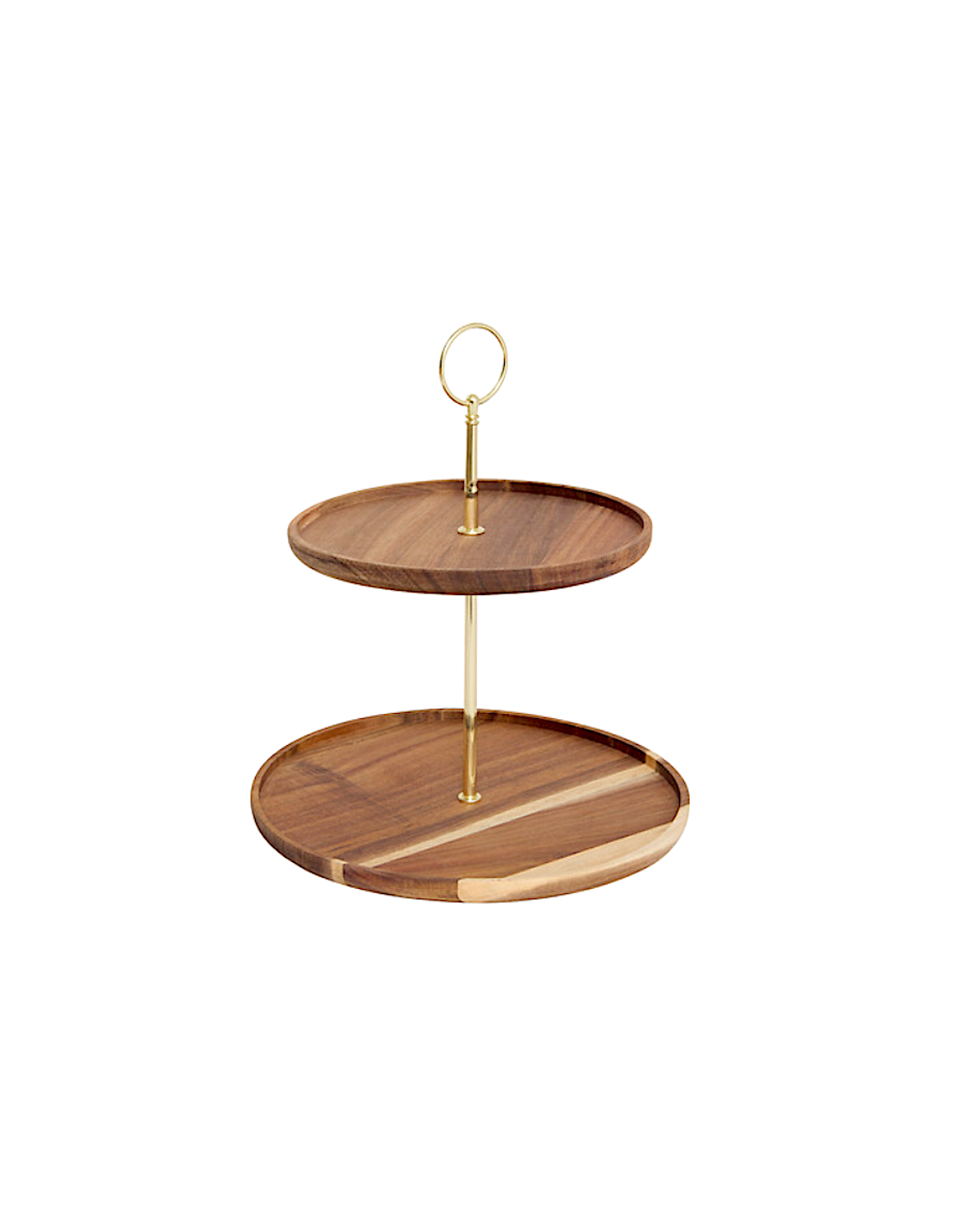 ACCESSORI VARI: vendita online Vassoio a 2 piani Mina Gold, legno di acacia e metallo dorato, elegante, smontabile, diametro ...