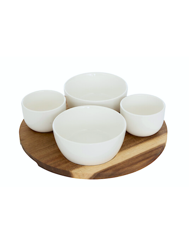 Servizio aperitivo 5 pezzi Elegance bianco | shopincasa.it