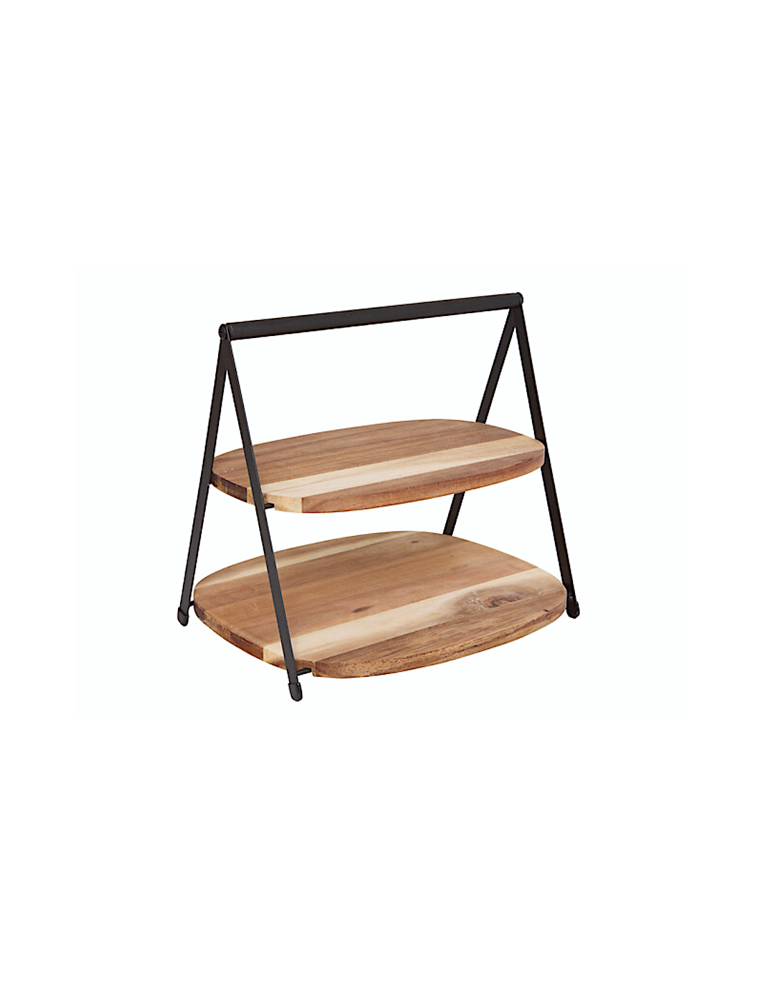 ACCESSORI VARI: vendita online Vassoio a 2 piani Mina, legno di acacia e struttura in metallo nero, moderno, smontabile, 27,5...