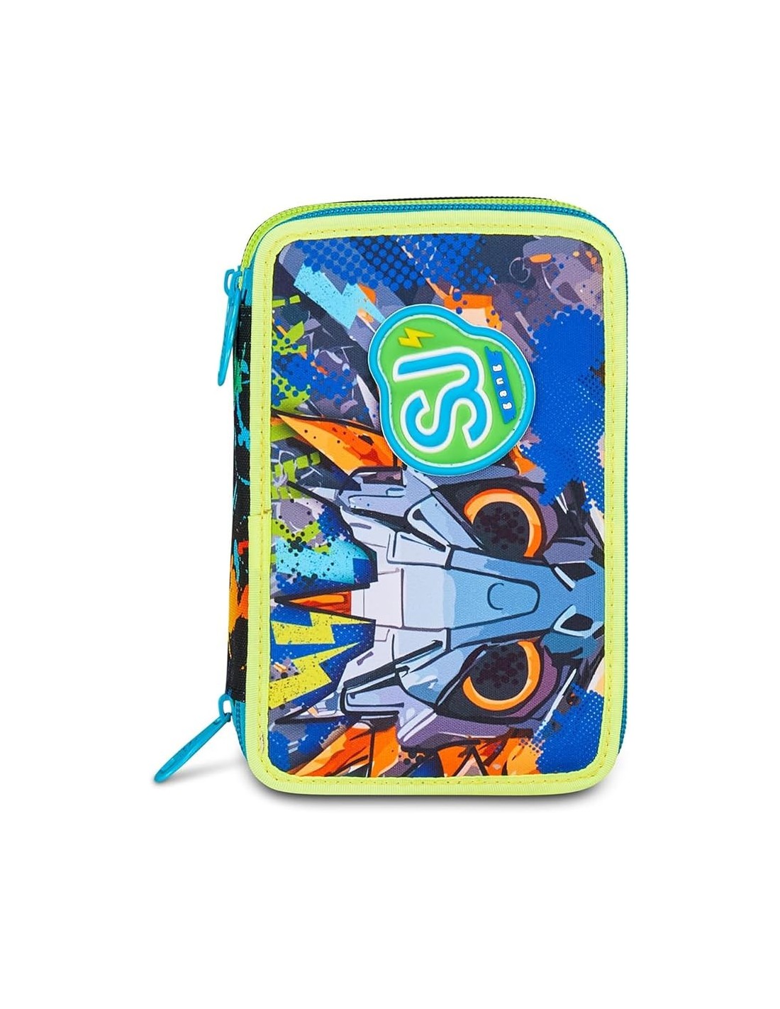 ASTUCCI: vendita online SJ Gang, Style Jam Gang, Astuccio Scuola 3 Zip, Led Look, Blu, 12,5x20x7 cm in offerta