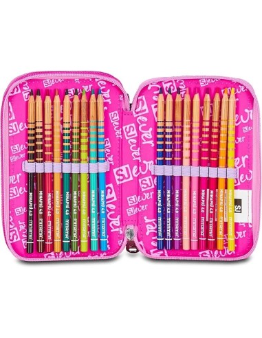 ASTUCCI: vendita online SJ Gang, Style Jam Gang, Astuccio Scuola 3 Zip, SJ Ever, Nero, 12,5x20x7 cm in offerta