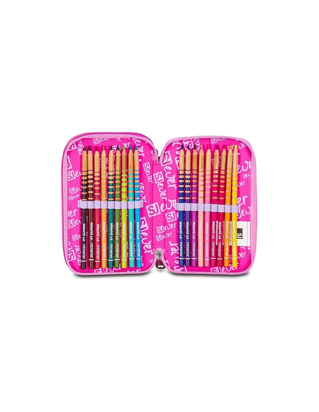ASTUCCI: vendita online SJ Gang, Style Jam Gang, Astuccio Scuola 3 Zip, SJ Ever, Nero, 12,5x20x7 cm in offerta