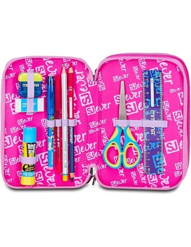 ASTUCCI: vendita online SJ Gang, Style Jam Gang, Astuccio Scuola 3 Zip, SJ Ever, Nero, 12,5x20x7 cm in offerta