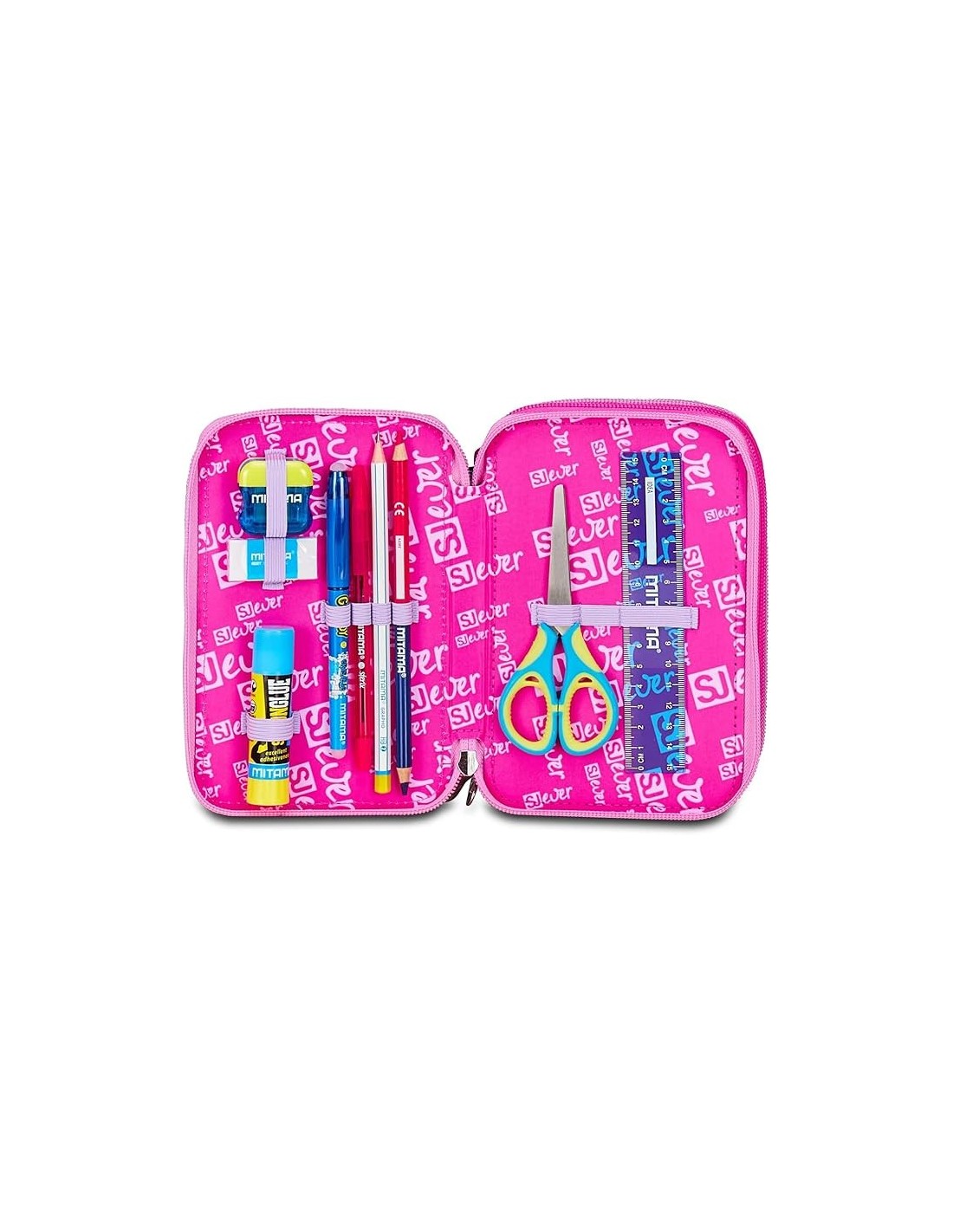 ASTUCCI: vendita online SJ Gang, Style Jam Gang, Astuccio Scuola 3 Zip, SJ Ever, Nero, 12,5x20x7 cm in offerta