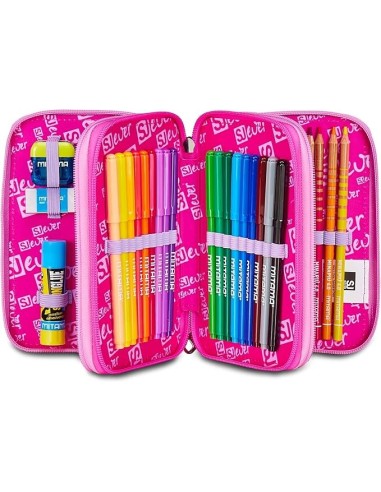 ASTUCCI: vendita online SJ Gang, Style Jam Gang, Astuccio Scuola 3 Zip, SJ Ever, Nero, 12,5x20x7 cm in offerta