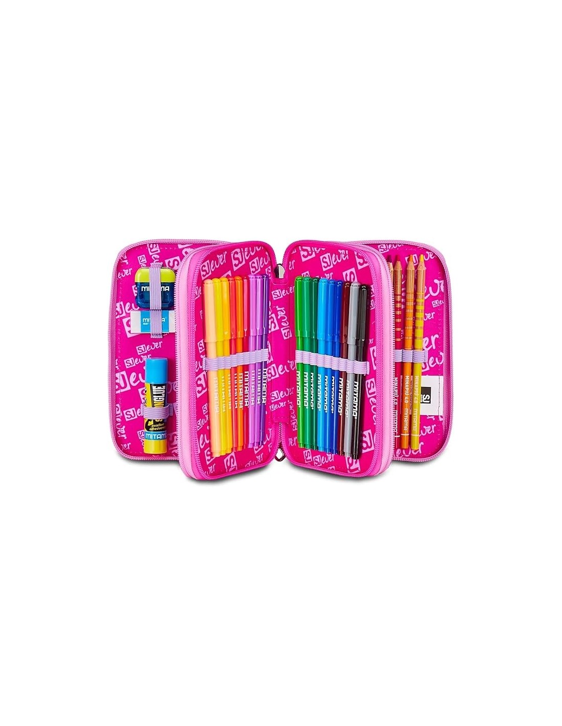 ASTUCCI: vendita online SJ Gang, Style Jam Gang, Astuccio Scuola 3 Zip, SJ Ever, Nero, 12,5x20x7 cm in offerta
