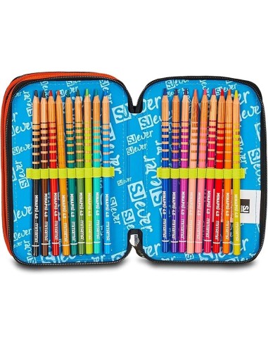 ASTUCCI: vendita online SJ Gang, Style Jam Gang, Astuccio Scuola 3 Zip, SJ Ever, Arancio, 12,5x20x7 cm in offerta