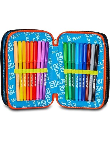 ASTUCCI: vendita online SJ Gang, Style Jam Gang, Astuccio Scuola 3 Zip, SJ Ever, Arancio, 12,5x20x7 cm in offerta
