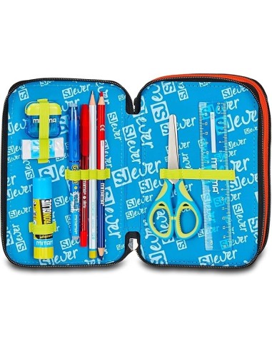 ASTUCCI: vendita online SJ Gang, Style Jam Gang, Astuccio Scuola 3 Zip, SJ Ever, Arancio, 12,5x20x7 cm in offerta
