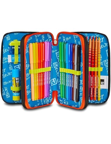 ASTUCCI: vendita online SJ Gang, Style Jam Gang, Astuccio Scuola 3 Zip, SJ Ever, Arancio, 12,5x20x7 cm in offerta