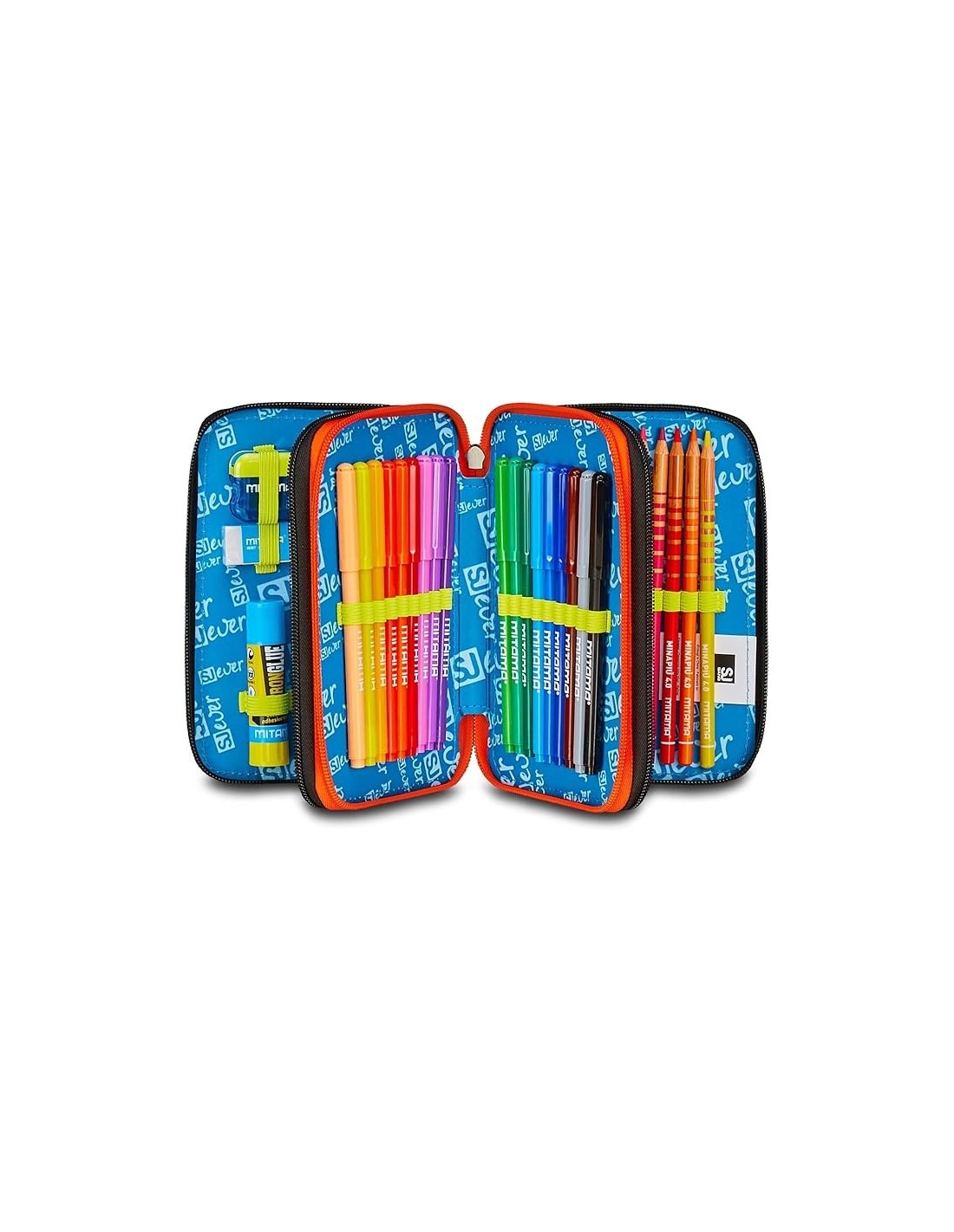 ASTUCCI: vendita online SJ Gang, Style Jam Gang, Astuccio Scuola 3 Zip, SJ Ever, Arancio, 12,5x20x7 cm in offerta