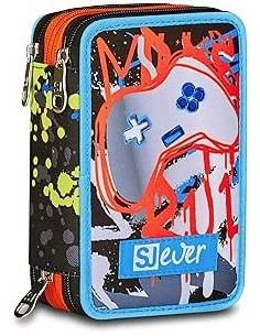 ASTUCCI: vendita online SJ Gang, Style Jam Gang, Astuccio Scuola 3 Zip, SJ Ever, Arancio, 12,5x20x7 cm in offerta