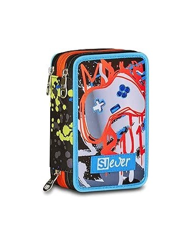 ASTUCCI: vendita online SJ Gang, Style Jam Gang, Astuccio Scuola 3 Zip, SJ Ever, Arancio, 12,5x20x7 cm in offerta