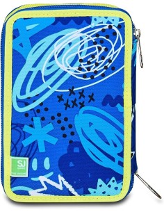ASTUCCI: vendita online SJ Gang, Style Jam Gang, Astuccio Scuola 3 Zip, SJ Ever, Blu, 12,5x20x7 cm in offerta