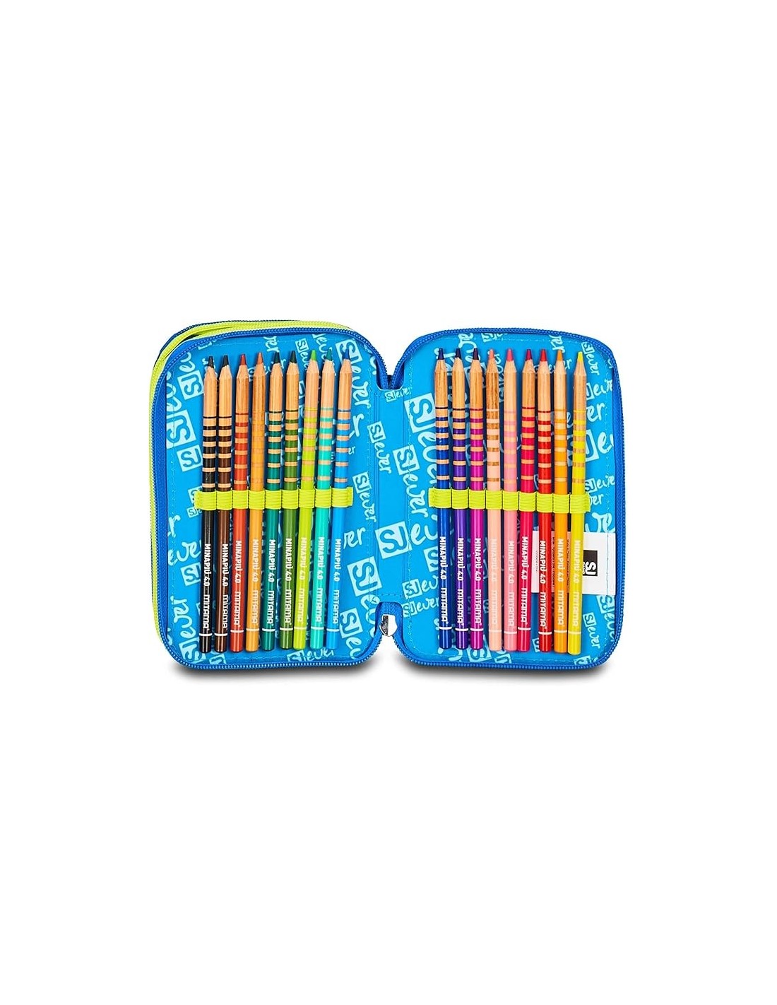 ASTUCCI: vendita online SJ Gang, Style Jam Gang, Astuccio Scuola 3 Zip, SJ Ever, Blu, 12,5x20x7 cm in offerta