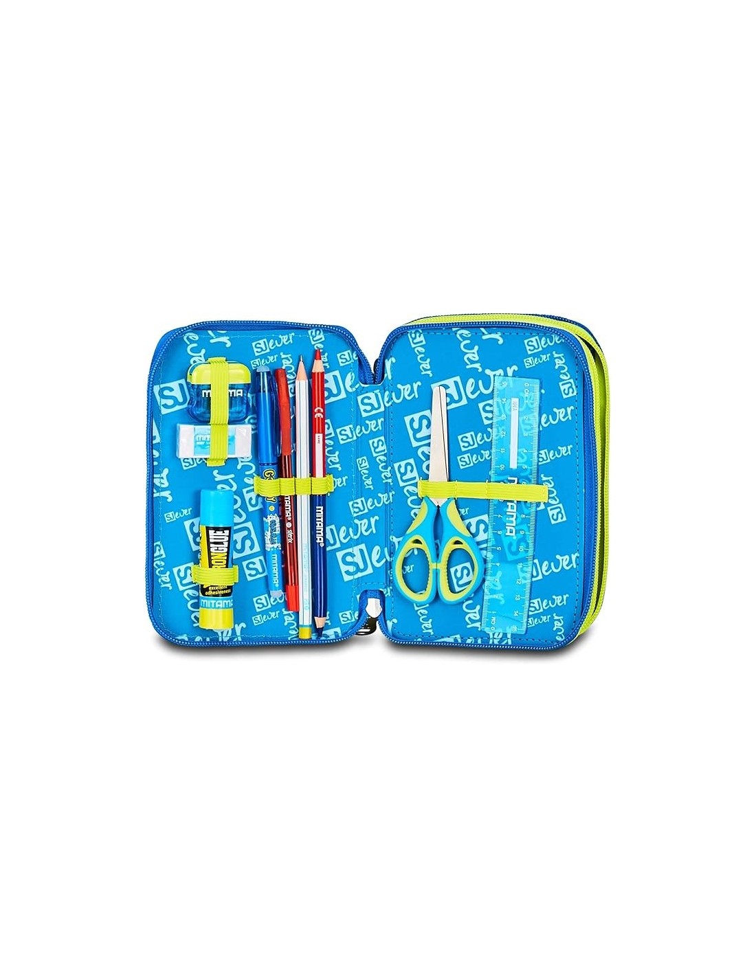 ASTUCCI: vendita online SJ Gang, Style Jam Gang, Astuccio Scuola 3 Zip, SJ Ever, Blu, 12,5x20x7 cm in offerta