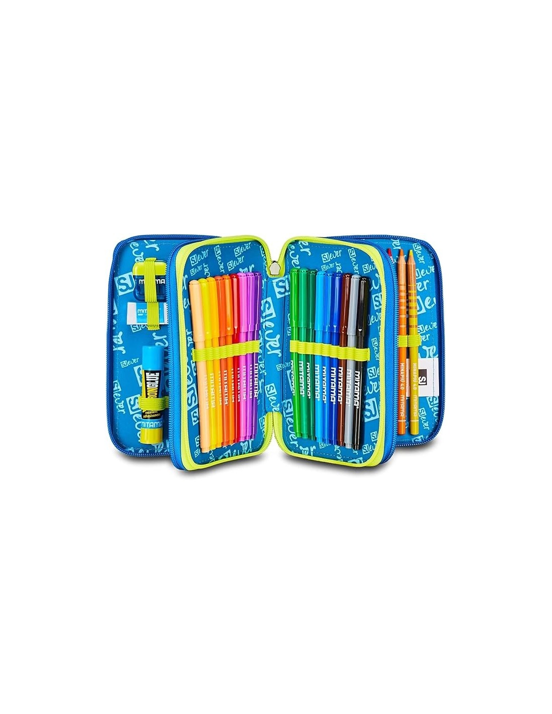 ASTUCCI: vendita online SJ Gang, Style Jam Gang, Astuccio Scuola 3 Zip, SJ Ever, Blu, 12,5x20x7 cm in offerta