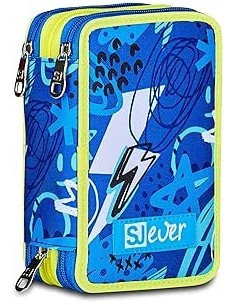 ASTUCCI: vendita online SJ Gang, Style Jam Gang, Astuccio Scuola 3 Zip, SJ Ever, Blu, 12,5x20x7 cm in offerta