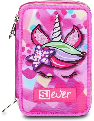 ASTUCCI: vendita online SJ Gang, Style Jam Gang, Astuccio Scuola 3 Zip, SJ Ever, Fucsia, 12,5x20x7 cm in offerta