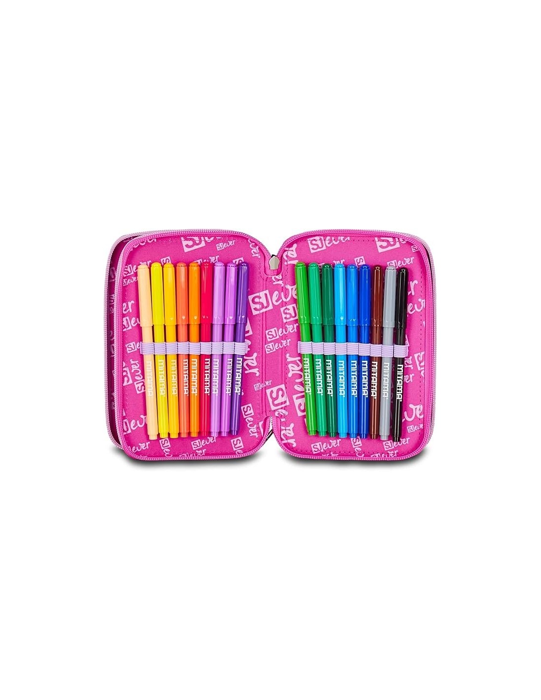 ASTUCCI: vendita online SJ Gang, Style Jam Gang, Astuccio Scuola 3 Zip, SJ Ever, Fucsia, 12,5x20x7 cm in offerta