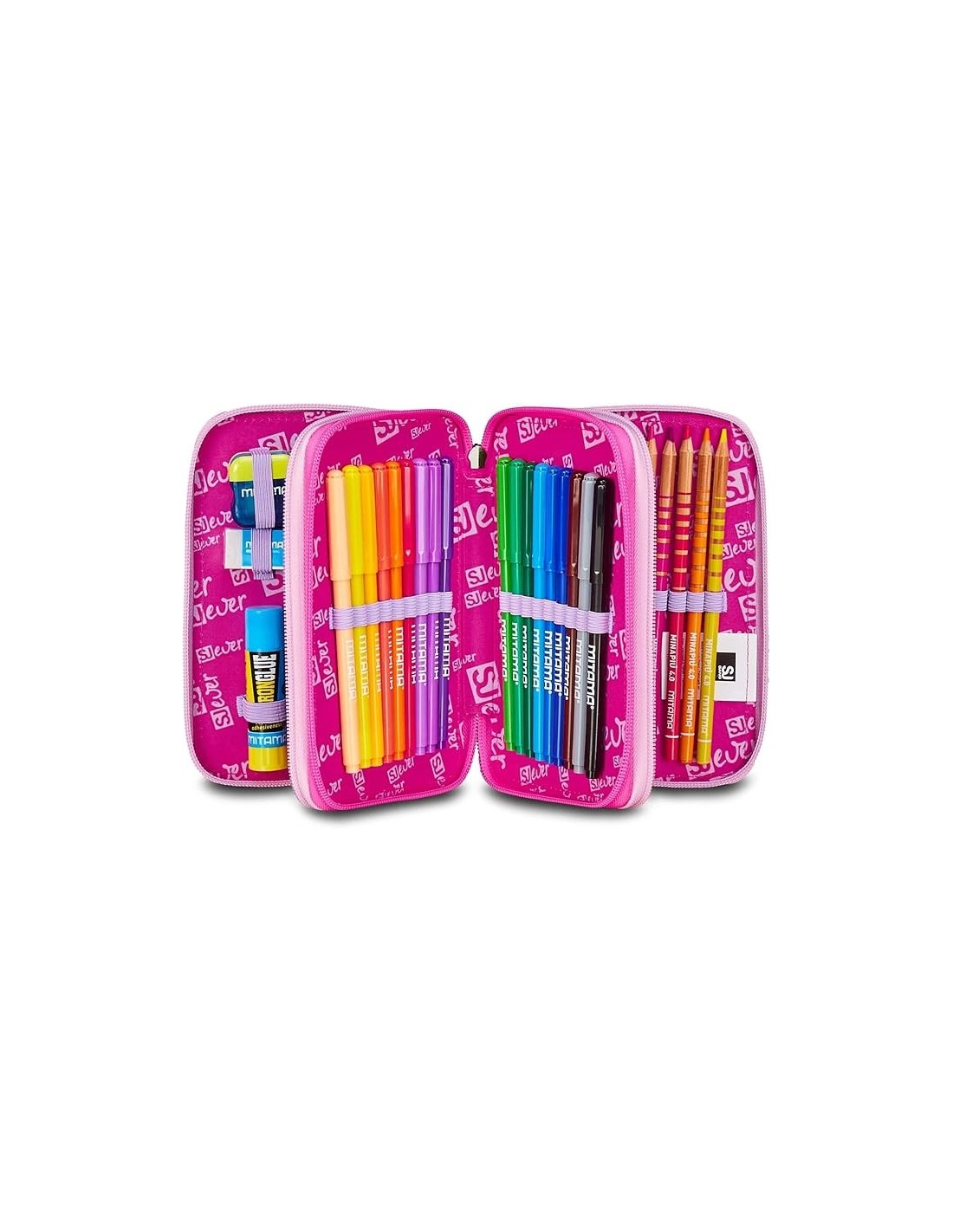 ASTUCCI: vendita online SJ Gang, Style Jam Gang, Astuccio Scuola 3 Zip, SJ Ever, Fucsia, 12,5x20x7 cm in offerta