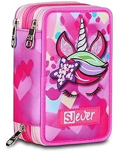 ASTUCCI: vendita online SJ Gang, Style Jam Gang, Astuccio Scuola 3 Zip, SJ Ever, Fucsia, 12,5x20x7 cm in offerta