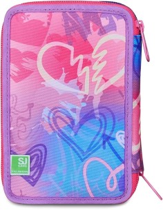 ASTUCCI: vendita online SJ Gang, Astuccio Scuola 3 Zip, Style Jam Gang, Fucsia, 12,5x20x7 cm, Bambina in offerta