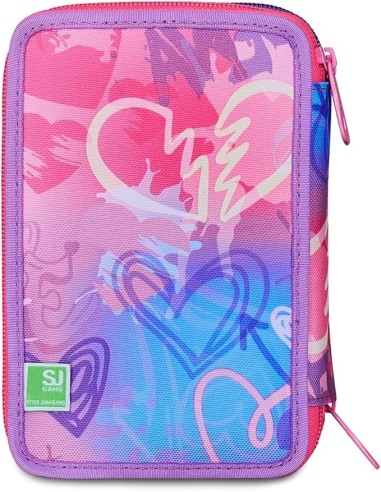 ASTUCCI: vendita online SJ Gang, Astuccio Scuola 3 Zip, Style Jam Gang, Fucsia, 12,5x20x7 cm, Bambina in offerta