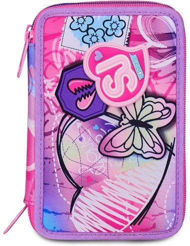 ASTUCCI: vendita online SJ Gang, Astuccio Scuola 3 Zip, Style Jam Gang, Fucsia, 12,5x20x7 cm, Bambina in offerta