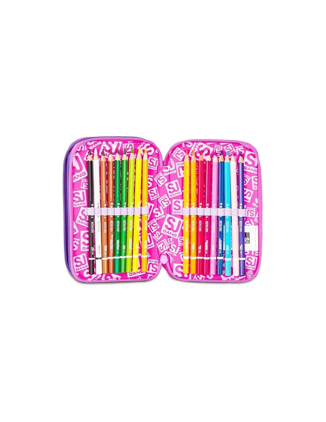 ASTUCCI: vendita online SJ Gang, Astuccio Scuola 3 Zip, Style Jam Gang, Fucsia, 12,5x20x7 cm, Bambina in offerta