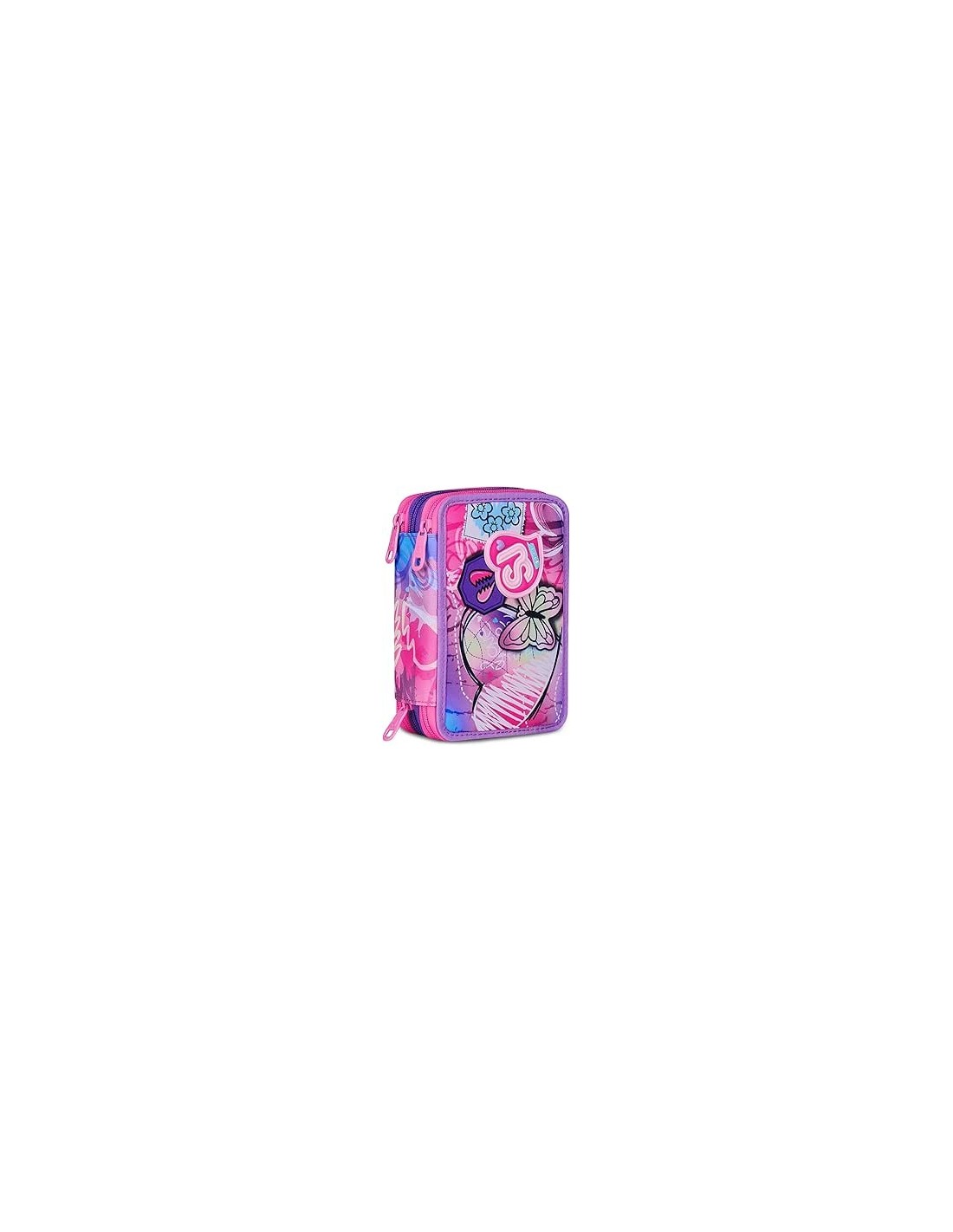 ASTUCCI: vendita online SJ Gang, Astuccio Scuola 3 Zip, Style Jam Gang, Fucsia, 12,5x20x7 cm, Bambina in offerta
