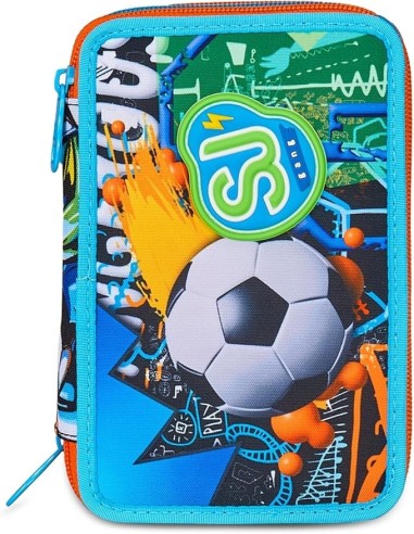 ASTUCCI: vendita online SJ Gang Astuccio Scuola 3 Zip, Style Jam Gang, Multicolore, 12,5x20x7 cm, Bambino in offerta