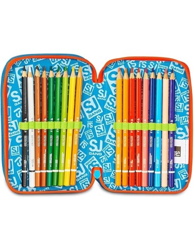 ASTUCCI: vendita online SJ Gang Astuccio Scuola 3 Zip, Style Jam Gang, Multicolore, 12,5x20x7 cm, Bambino in offerta