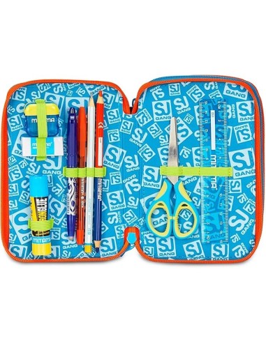 ASTUCCI: vendita online SJ Gang Astuccio Scuola 3 Zip, Style Jam Gang, Multicolore, 12,5x20x7 cm, Bambino in offerta