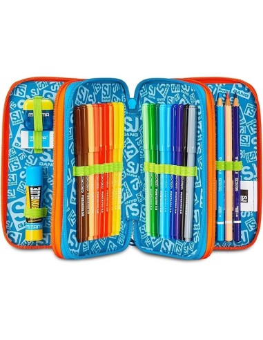 ASTUCCI: vendita online SJ Gang Astuccio Scuola 3 Zip, Style Jam Gang, Multicolore, 12,5x20x7 cm, Bambino in offerta