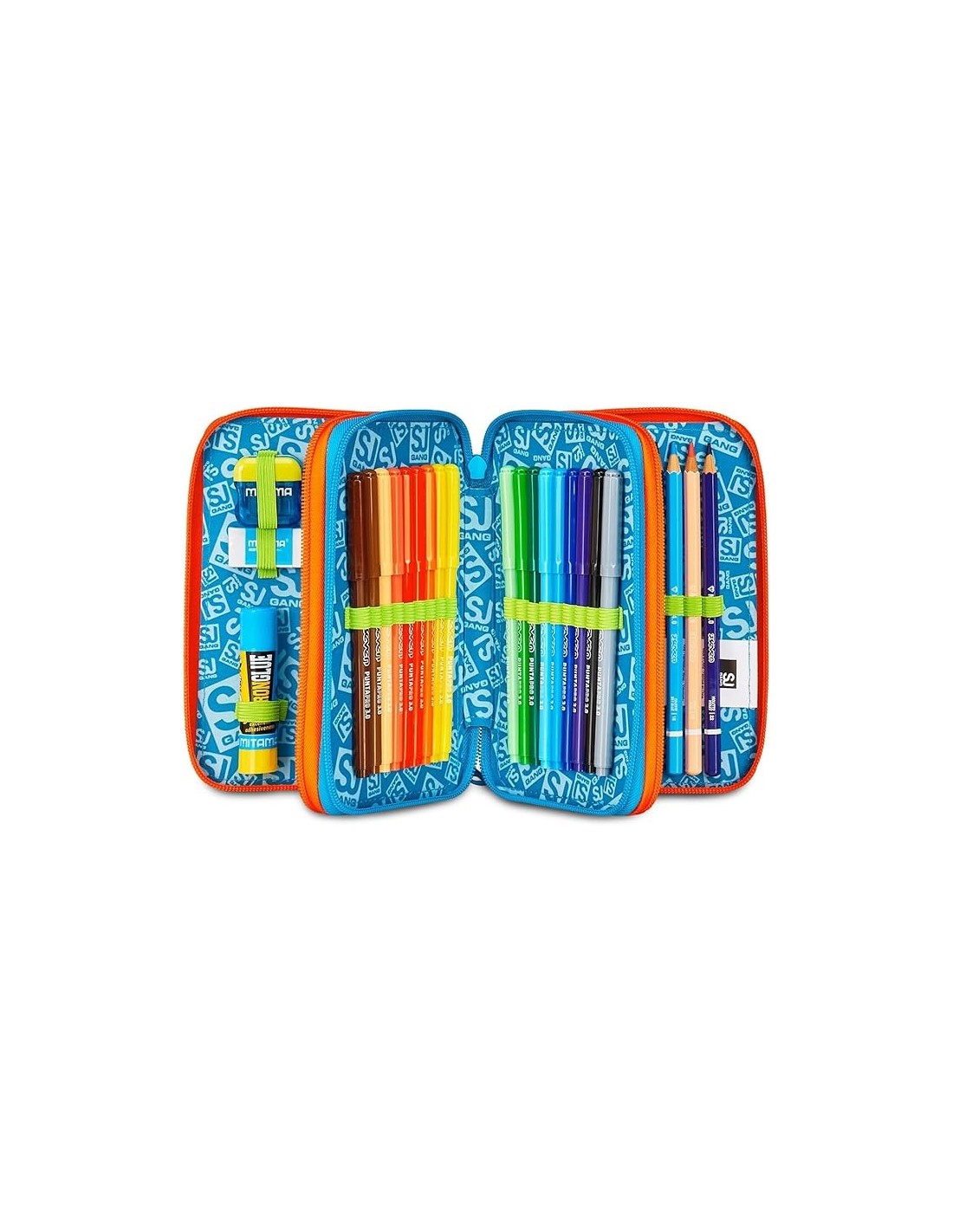 ASTUCCI: vendita online SJ Gang Astuccio Scuola 3 Zip, Style Jam Gang, Multicolore, 12,5x20x7 cm, Bambino in offerta