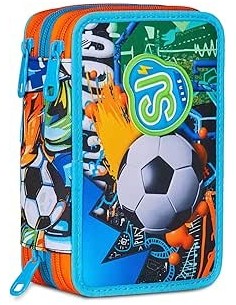 ASTUCCI: vendita online SJ Gang Astuccio Scuola 3 Zip, Style Jam Gang, Multicolore, 12,5x20x7 cm, Bambino in offerta