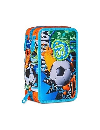 ASTUCCI: vendita online SJ Gang Astuccio Scuola 3 Zip, Style Jam Gang, Multicolore, 12,5x20x7 cm, Bambino in offerta