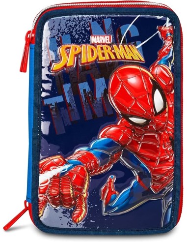 ASTUCCI: vendita online Seven Spiderman, Astuccio Scuola 3 Zip, Blu, Triplo Scomparto, 20 x 12,5 x 7 cm, Penne, Matite, Color...