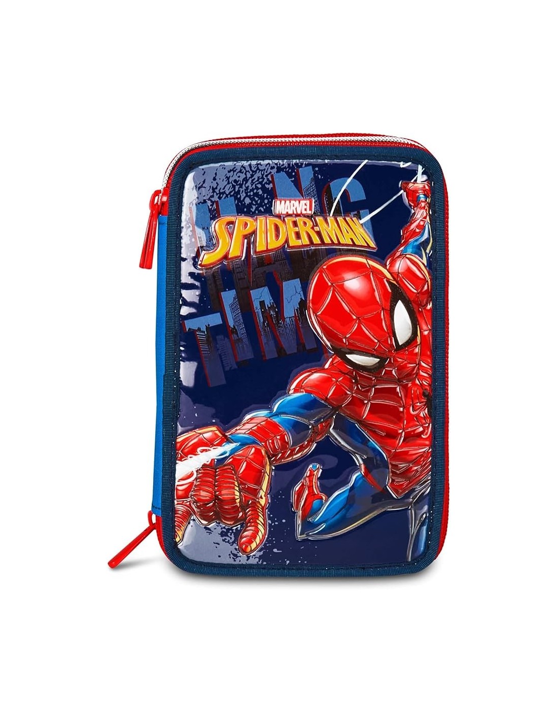 ASTUCCI: vendita online Seven Spiderman, Astuccio Scuola 3 Zip, Blu, Triplo Scomparto, 20 x 12,5 x 7 cm, Penne, Matite, Color...