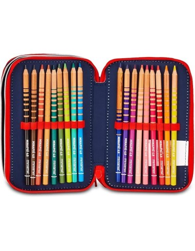 ASTUCCI: vendita online Seven Spiderman, Astuccio Scuola 3 Zip, Blu, Triplo Scomparto, 20 x 12,5 x 7 cm, Penne, Matite, Color...