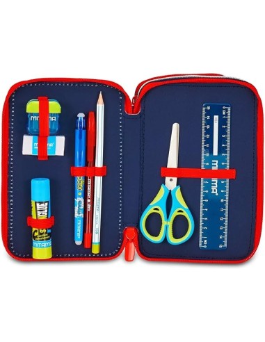 ASTUCCI: vendita online Seven Spiderman, Astuccio Scuola 3 Zip, Blu, Triplo Scomparto, 20 x 12,5 x 7 cm, Penne, Matite, Color...