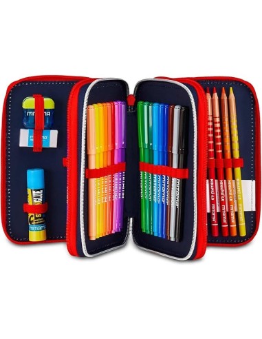 ASTUCCI: vendita online Seven Spiderman, Astuccio Scuola 3 Zip, Blu, Triplo Scomparto, 20 x 12,5 x 7 cm, Penne, Matite, Color...